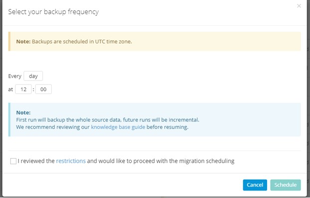 schedule backup plan